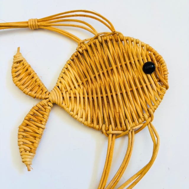 Nautical Vintage Wicker Fish Wall Hanging For Sale - Image 3 of 9