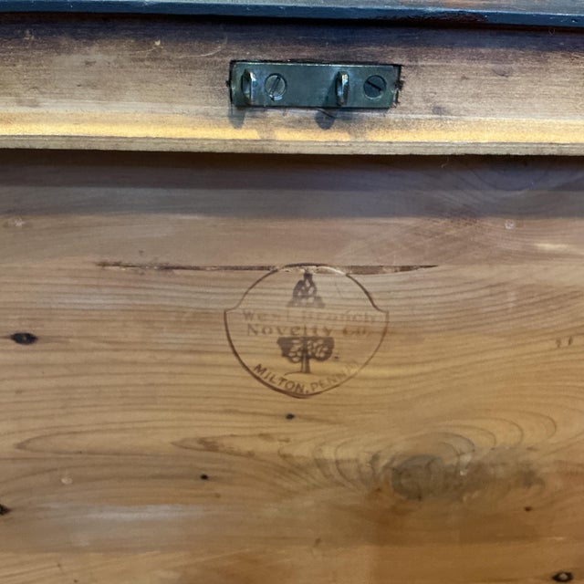 Antique West Branch Cedar Chest Carved Blanket Trunk Annie Sloan Black 48" For Sale - Image 9 of 11