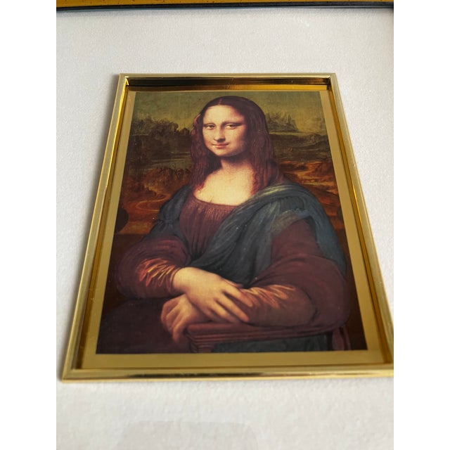 1990s 1990s French Chromolithograph Mona Lisa Print in Ornate Gilt and Silver Frame For Sale - Image 5 of 12