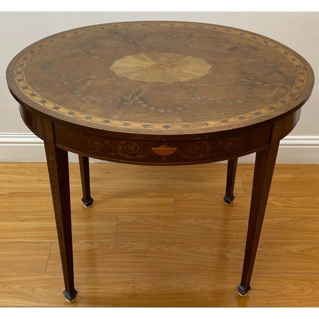 18th to 19th Century Adam Style Inlay Federal Center Table For Sale - Image 13 of 13