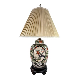 Frederick Cooper Hand Painted Chinese Pottery Table Lamp For Sale