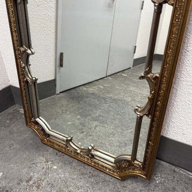 Louis XV Style Gilt Baroque Wall Mirror, Vintage For Sale - Image 11 of 12