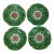 Set of 4 Antique Chinese Export Porcelain Famille Verte” Boc Choy Leaf” 6”plates For Sale