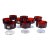 Vintage French Red Crystal Glasses- Set of 9 For Sale