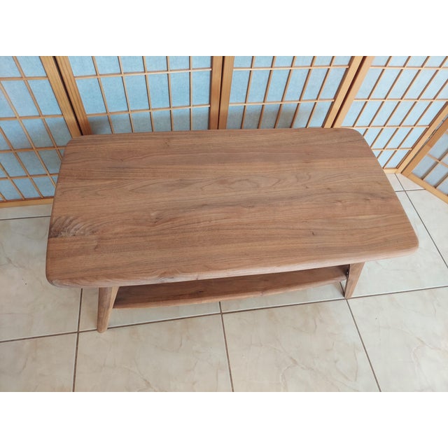 Heywood Wakefield Style Coffee Table With Lower Shelf 1950s For Sale - Image 10 of 11