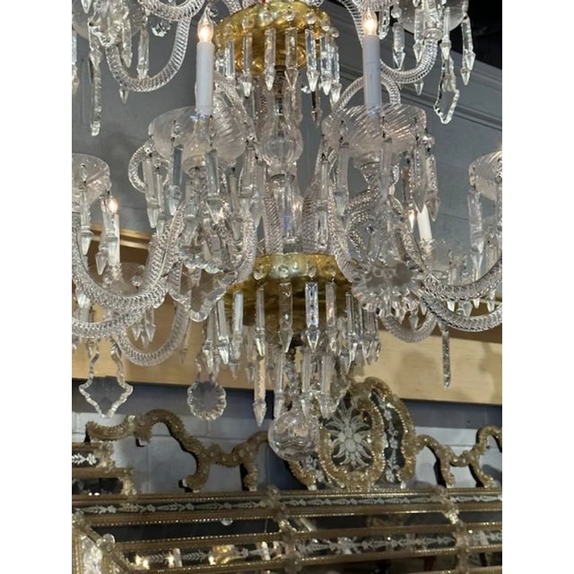 Italian Twist Glass Chandelier For Sale In Dallas - Image 6 of 9