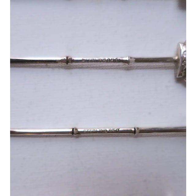 Sterling Silver Cocktail or Appetizer Fork Picks by Asahi Shoten, Japan For Sale - Image 12 of 12