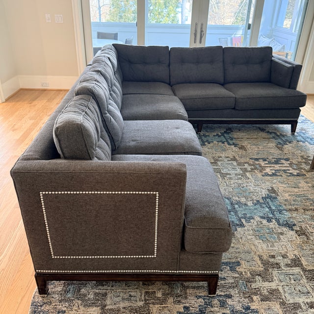 Charcoal Charcoal Gray Vanguard Whitaker Sectional For Sale - Image 8 of 13