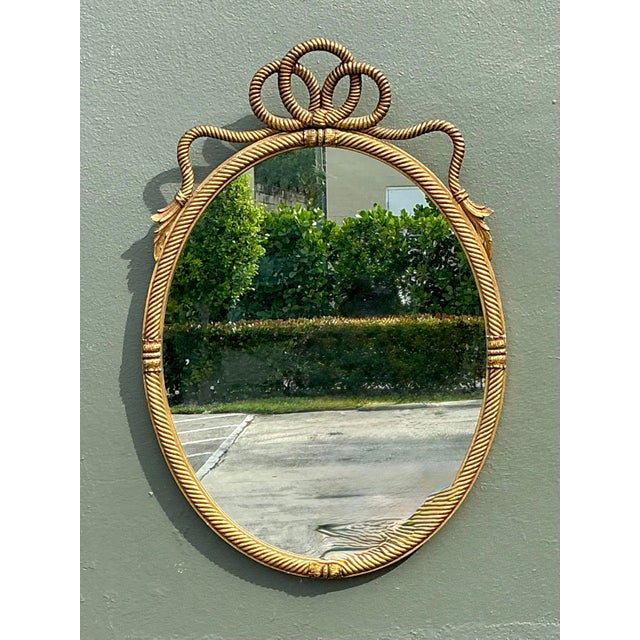 Vintage Gilt Rope and Tassle Mirror For Sale In West Palm - Image 6 of 12