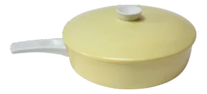 Mid Century Finnish Modern Lidded Casserole in Yellow by Arabia