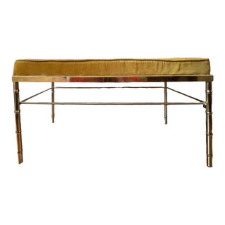 Mid 20th Century Mid-Century Modern Faux Bamboo Brass Bench by George Koch For Sale