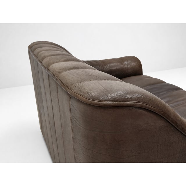 1970s DS 44 Two-Seater Sofa in Buffalo Brown Leather from de Sede, 1970s For Sale - Image 5 of 15