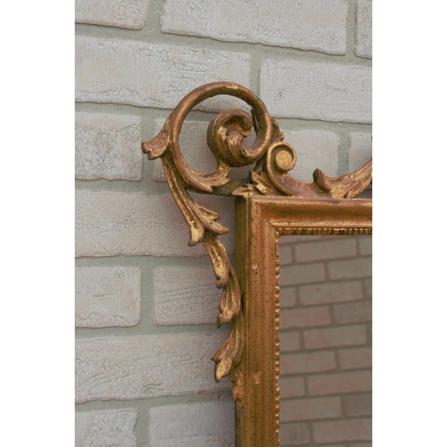 Vintage Italian Ornate Carved Gold Leaf Wall Mirror For Sale In Chicago - Image 6 of 9