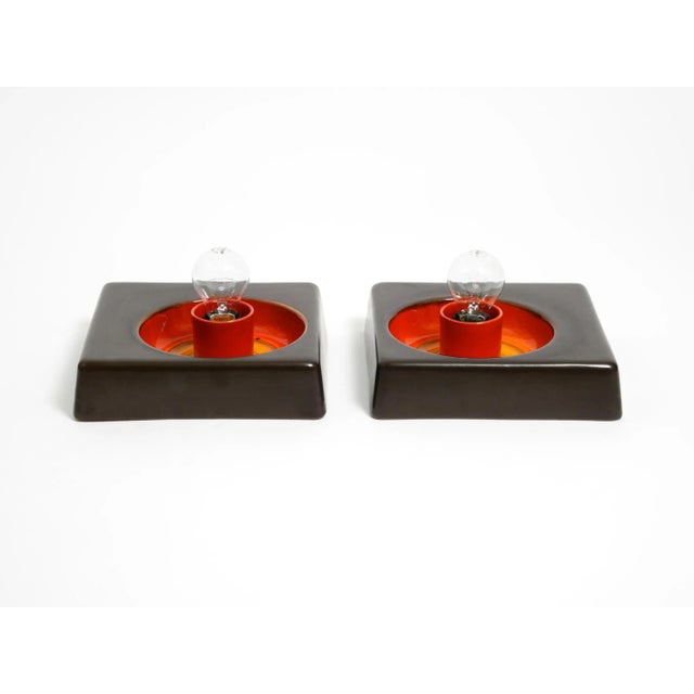 1970s Space Age Ceramic Wall Lamps, 1970s, Set of 2 For Sale - Image 5 of 18