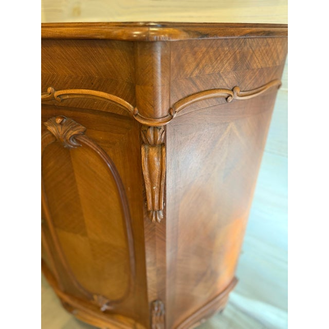 Antique French Provincial Walnut Cabinet With Parquetry Doors For Sale In Baton Rouge - Image 6 of 12