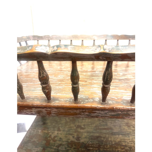 Charming Antique 19th Century English Three Tier Etagere with Worn Painted Finish. Structurally good condition with...