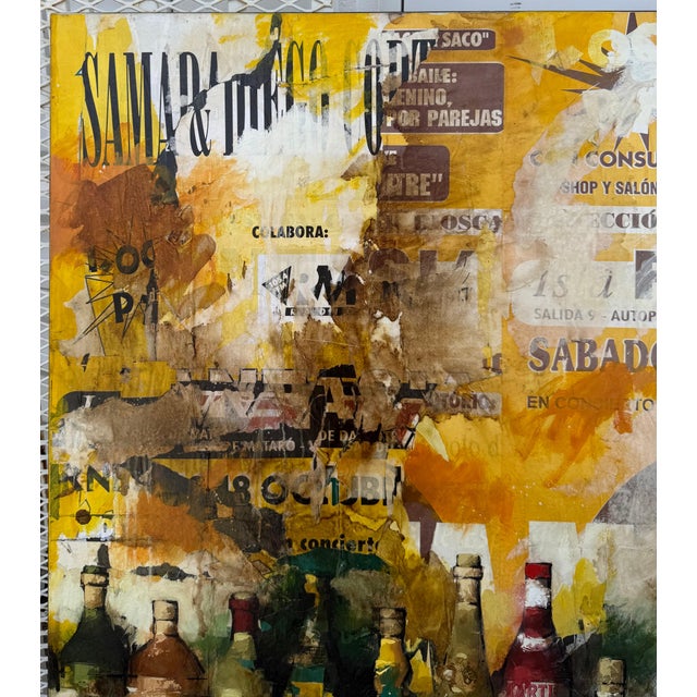 Yellow Jordi Prat Pons, Large Spanish Pop Art Catalan Mixed Media Collage Painting Jordi Prat Pons, 1995-2002 For Sale - Image 8 of 15