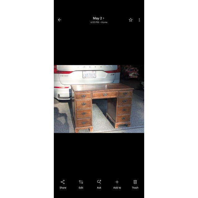 Vintage Pedestal Horseshoe Desk Botanical Collection For Sale - Image 15 of 18