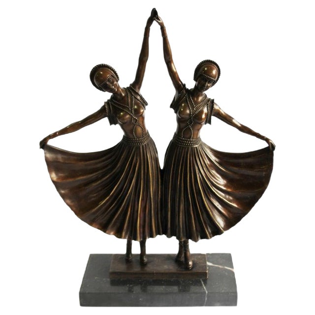 20th Century Art Deco Style Dancers in Bronze For Sale