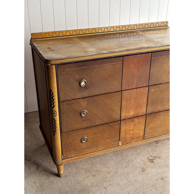 Early 20th Century Neoclassical Painted Chest of Drawers With Mirror Back For Sale - Image 18 of 18