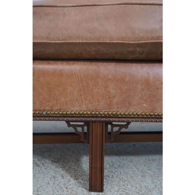 Hickory Chair Co Camelback Leather Sofa For Sale - Image 9 of 18