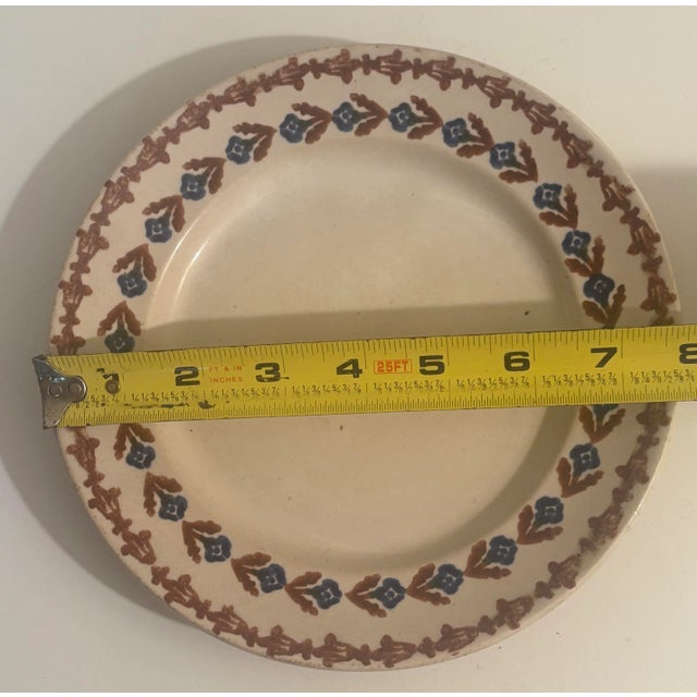 Antique Stick Spatterware Plate - Mayer Pottery, Trenton Nj For Sale - Image 4 of 7