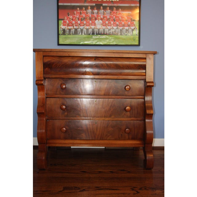 Antique Empire Solid Mahogany & Veneer Dresser Chairish