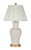 Dramatic curves define the silhouette of this impressive white ceramic table lamp. A light crackle finish adds wonderful...