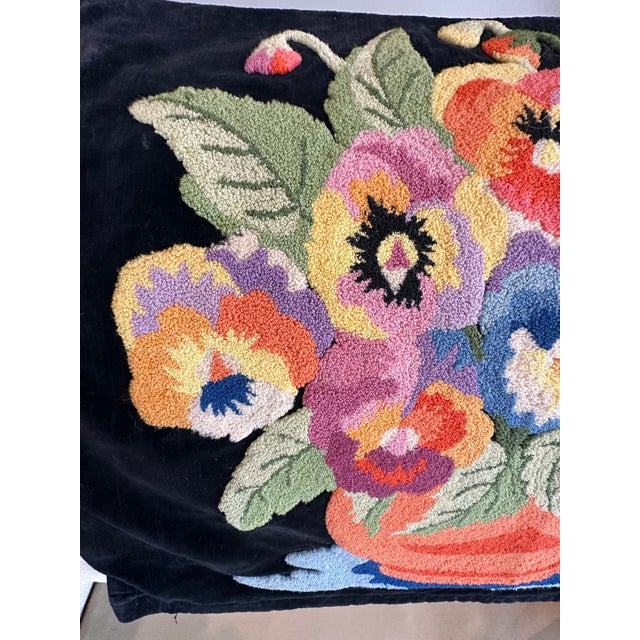 Black Antique Floral Pillow Cover For Sale - Image 8 of 12
