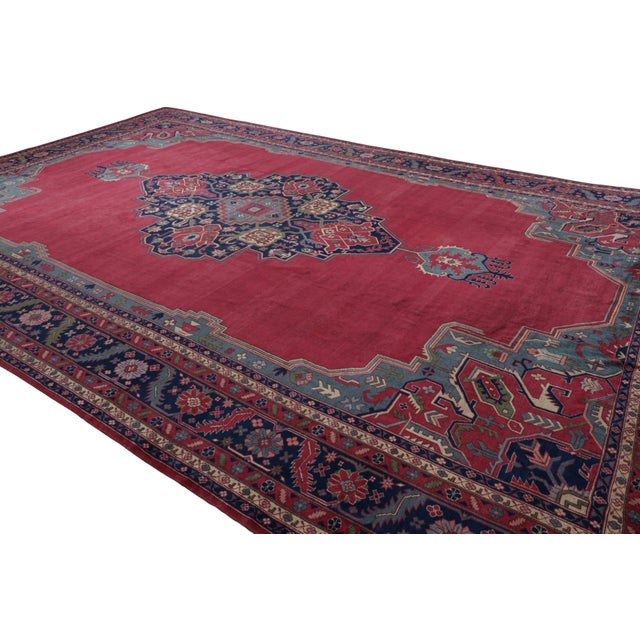 Rug & Kilim Antique Turkish Isparta Rug With Red Open Field and Medallion | Rug and Kilim For Sale - Image 4 of 9