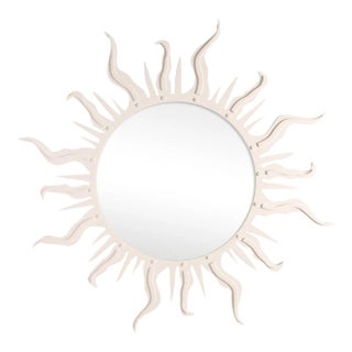 Fleur Home Carnival Flambeau Circle Mirror in Frosted Petal, 48x48 For Sale