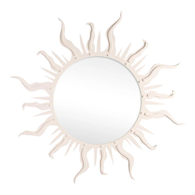 Fleur Home Carnival Flambeau Circle Mirror in Frosted Petal, 48x48 For Sale