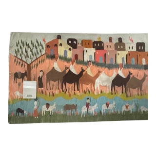 1960's Egyptian Tapestry From Ramses Wissa Wassef Art Center in Harrania For Sale