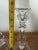 Vintage Pair Clear Glass Crystal Candlesticks 7.5" Hexagon Base Taper Holders For Sale - Image 11 of 11