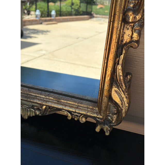 Wood Mid-Century Italian Neoclassical Giltwood Mirror For Sale - Image 7 of 13