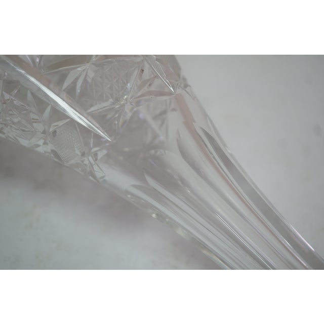 Vintage American Brilliant Cut Crystal Liquor Wine Bar Bottle Decanter For Sale - Image 16 of 17