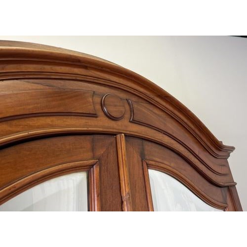 Antique French Carved Walnut Mirrored 2-Door Wardrobe For Sale - Image 6 of 18