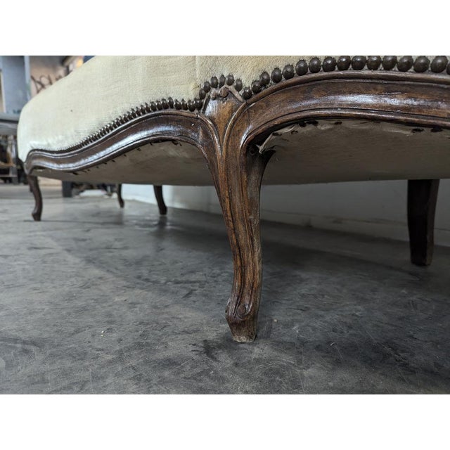 Brown Louis XV Hotel Lobby Bench For Sale - Image 8 of 9
