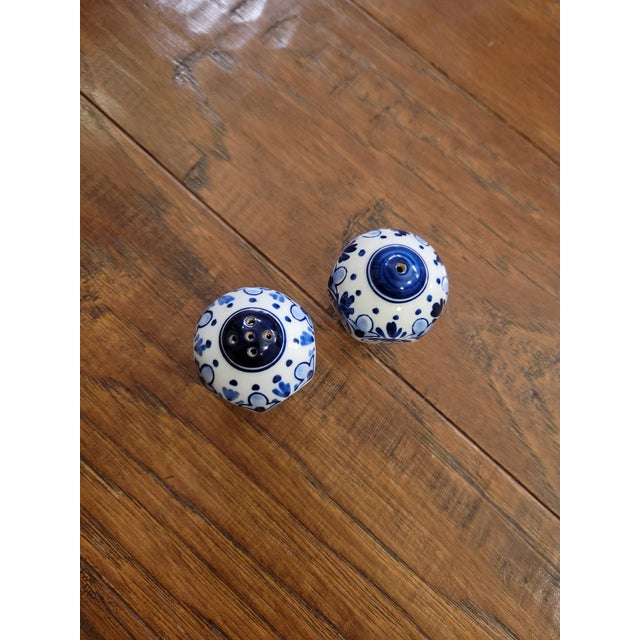 1960s Delft Style Salt and Pepper Shakers For Sale - Image 4 of 5