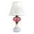 Antique Fenton / L G Wright Style Cranberry & Milk Glass Converted Oil Lamp For Sale