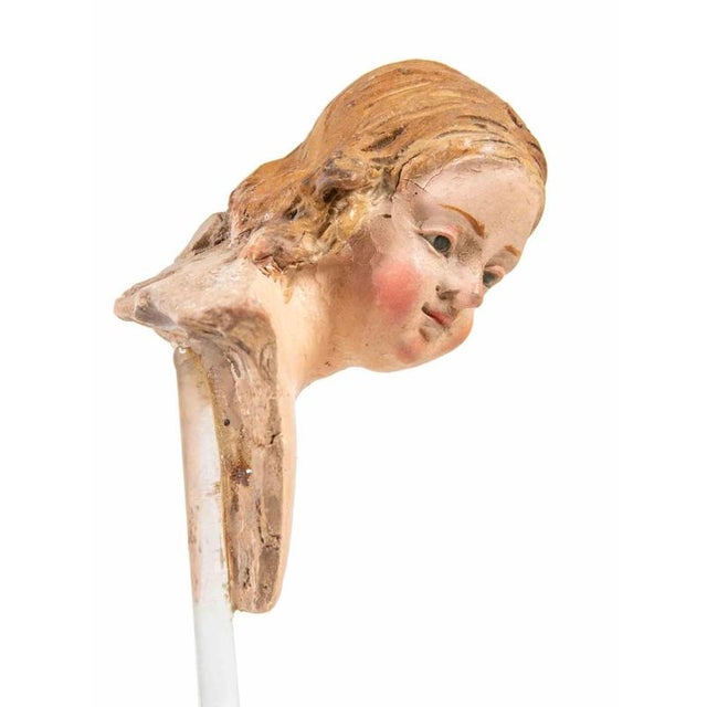 Polychrome Ceramic Head of Young Girl, Italy, 18th Century For Sale - Image 3 of 5