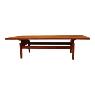 Mid Century Jens Risom Floating Top Coffee Table Bench For Sale