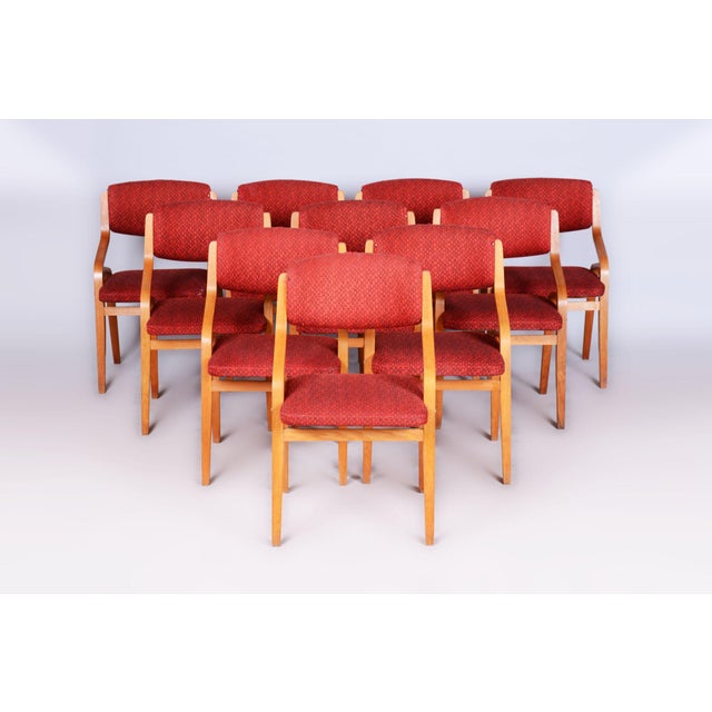 Mid-Century Czech Chairs in Maple attributed to Ludvik Volak for Drevopodnik Holesov, 1960s, Set of 10 For Sale - Image 17 of 17