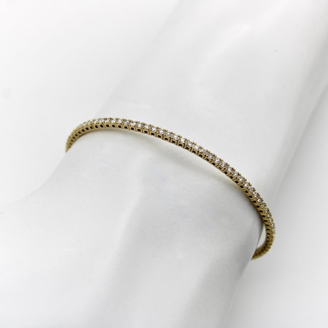 14k Gold Flexible Diamond Bangle For Sale - Image 9 of 10