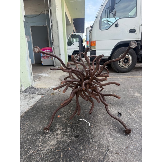 George Dell Inc Twisted Wrought Iron Tree Branch Dining Table Unsigned For Sale In Miami - Image 6 of 15