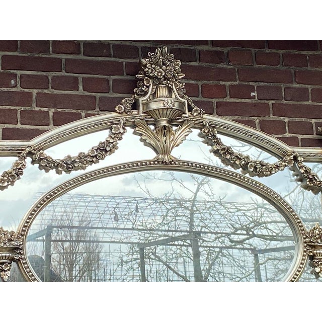 Late 20th C Italian Baroque Silver Beech Wall Mirror - 1 Pc For Sale - Image 9 of 15