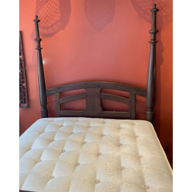 Extraordinary Anglo Indian full size bed with handmade English mattress (new). This four poster beauty comes with an...