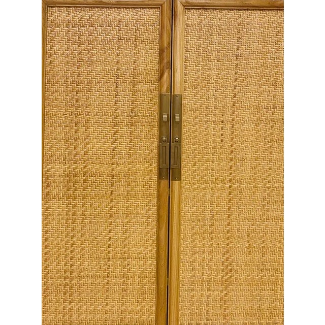 Chinese Rattan Inlaid Pearl River Cabinet For Sale - Image 3 of 6