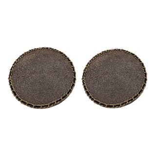 Pair of Vintage Kim Seybert Luxury Hand - Glass Beaded and Gilt Chain Gallery Placemats For Sale