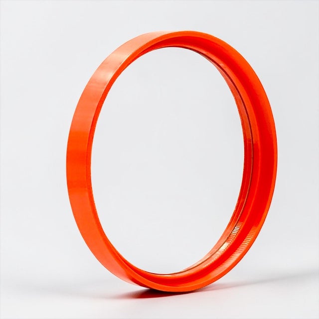 French Space Age Orange Wall Mirror from Gilac, 1970s For Sale - Image 13 of 13